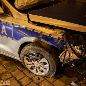 policjanci rozbili radiowóz w Kluczborku
