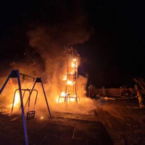 Pożar placu zabaw w Opolu