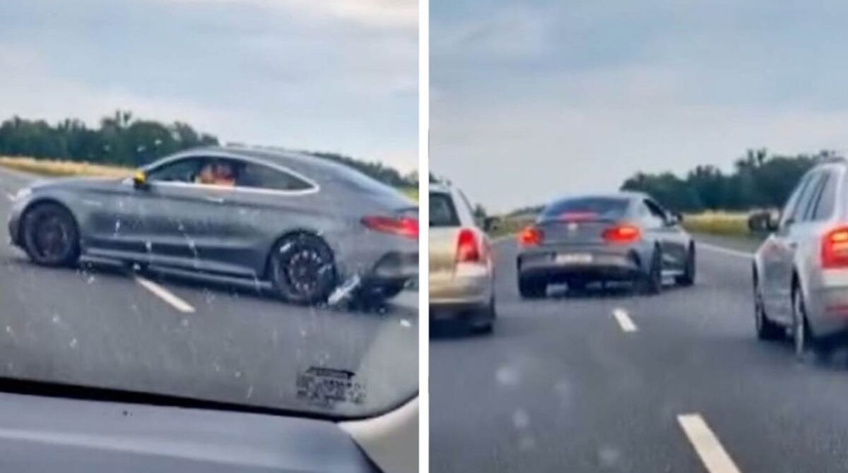 Szaleńczy rajd Mercedesem na autostradzie A4. Śledczy umorzyli sprawę