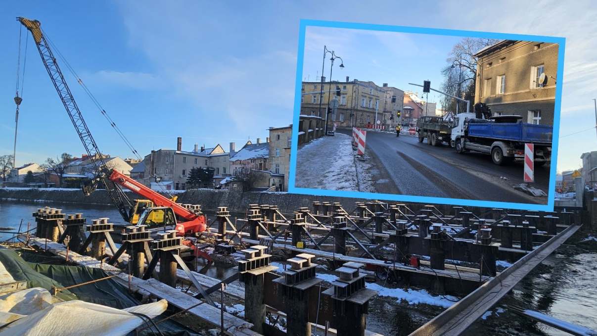 Prace na drodze do Czech. Stawiają podpory pod nowy most