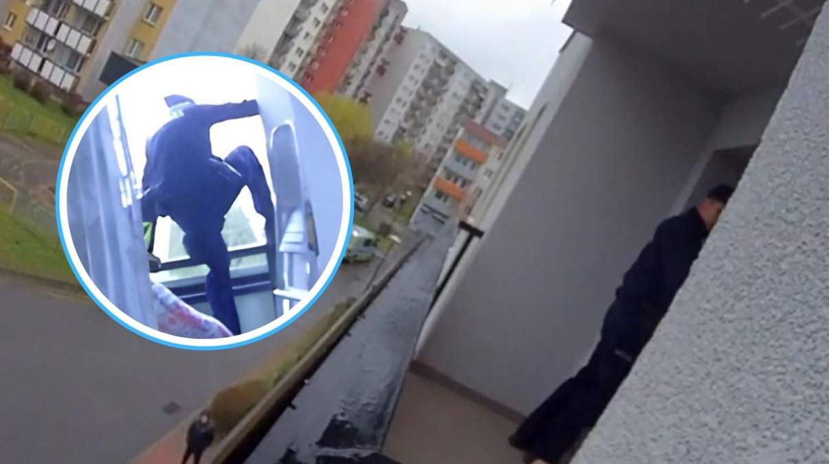Dramatyczna interwencja policjantów. Musieli przechodzić z balkonu na balkon