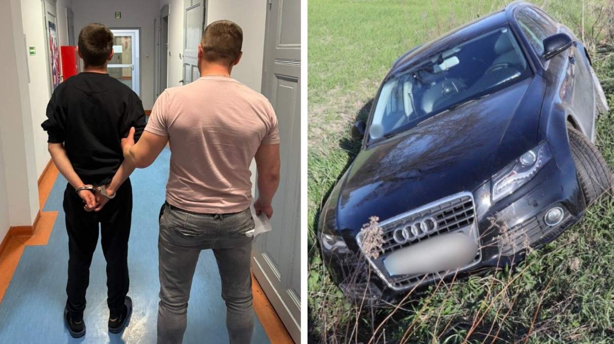Nastolatek ukradł Audi ojczymowi i wjechał nim do rowu. To nie jego największy problem