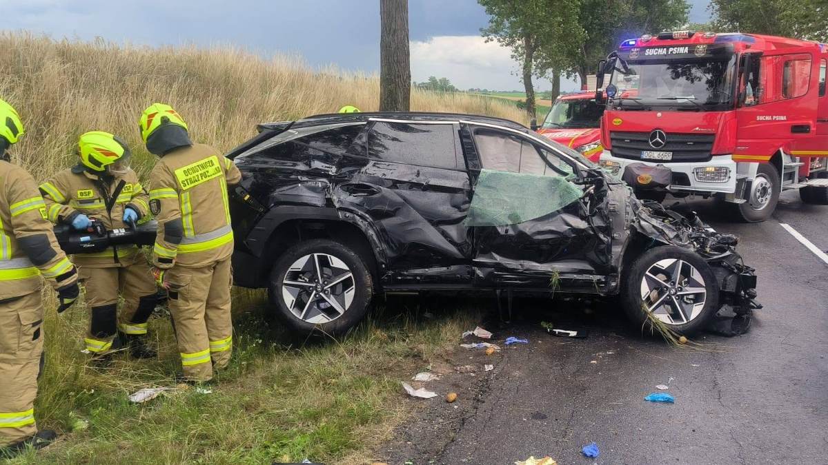 Zderzenie Hyundaia i dwóch Audi. Sześć osób rannych