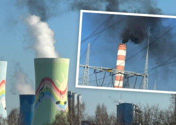 Czarny dym nad Elektrownią Opole