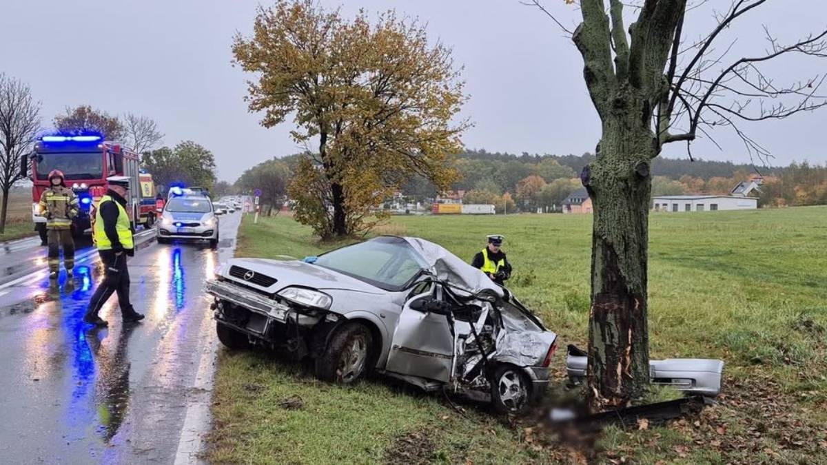 18-latka wjechała w drzewo, trzy osoby w szpitalu. Prawdopodobnie jechała za szybko